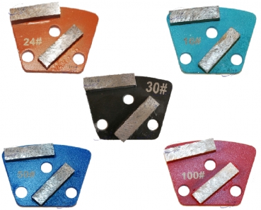 Metal diamond abrasive segment 3 holes 9 mm - Grain 16 - Grain 100