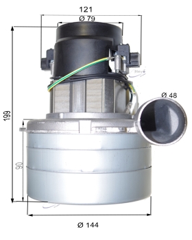 Saugmotor 230 V 1200 W dreistufig mit Seitenrohr TP