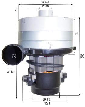 Vacuum motor for Gmatic Rotan 195 BTX 105