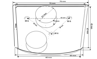 Metal diamond abrasive segment 3 holes M6 - Grain 16 - Grain 100