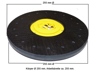 Pad holder with CL - 255 mm Ø