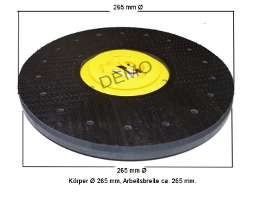 Pad holder with CL - 265 mm Ø