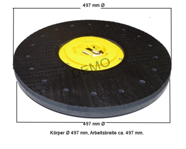 Pad holder with CL - 497 mm Ø