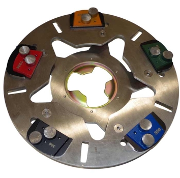 Edelstahl Schleifteller m. Schwingungsdämpfer Janser Quick Change - 406 mm Ø - Korn 16 - Korn 100