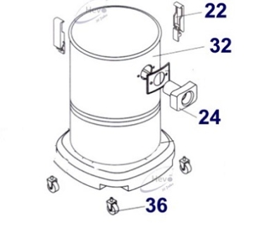 Nr. 24 Behälteranschluss incl. Dichtung Hevo-Pro-Line® CB 300