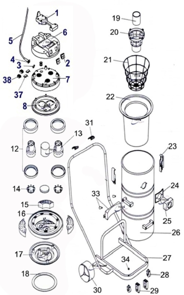 Nr. 17 Abschlussdeckel Motorkopf Hevo-Pro-Line® CT 60-2K