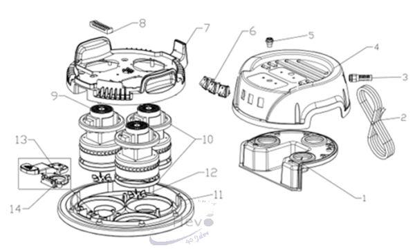 Nr. 4 Motor cover HevoVac S 202 - S 203