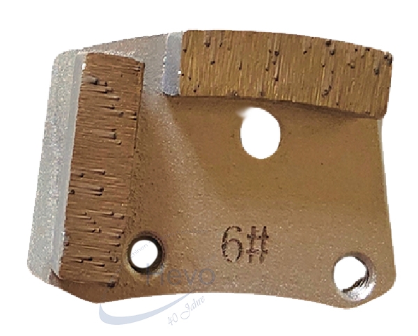 Metal diamond abrasive segment 3 holes M8 - Grain 6 - 100 PCD